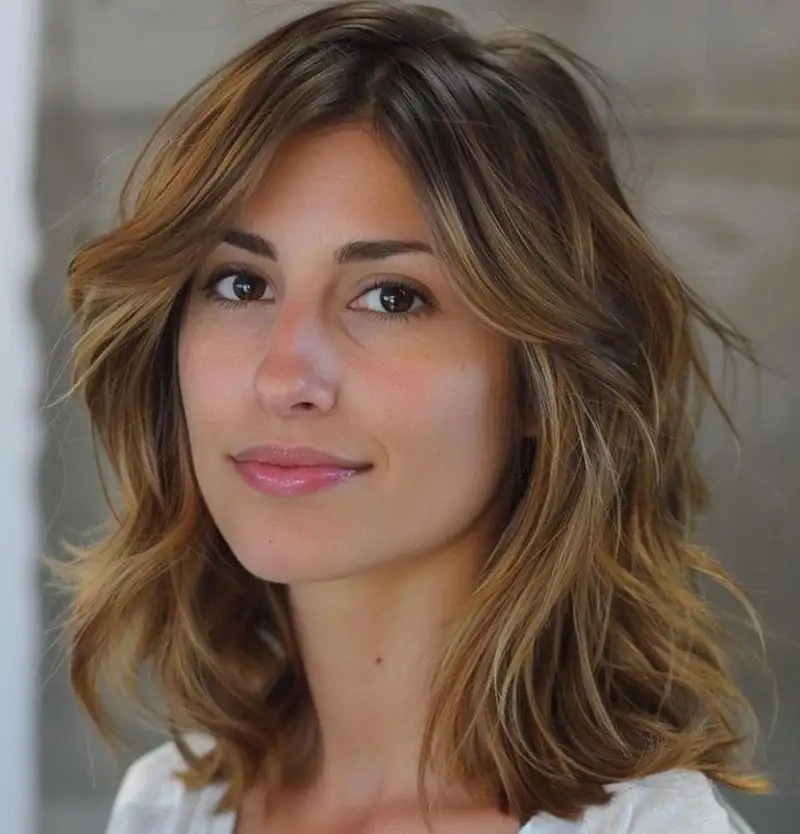 Ash Blonde Shag With Curtain Bangs Ash Blonde Shag With Curtain Bangs — Medium Haircuts 2027