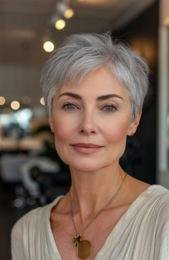 Textured Silver Grey Pixie Textured Silver Grey Pixie — Pixie 2027 for Women Over 70