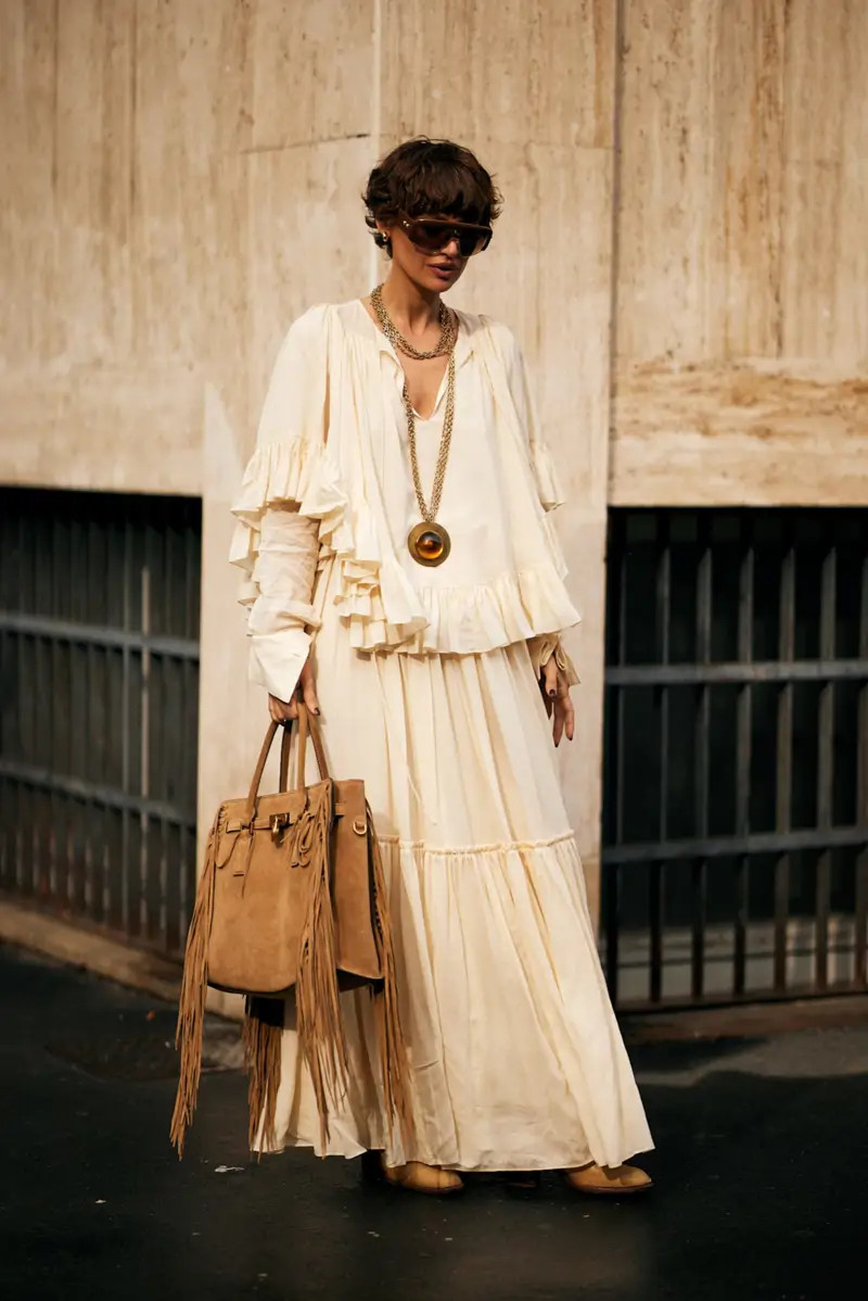 Bohemian Maxi Dress with Tiered Ruffles Bohemian Maxi Dress with Tiered Ruffles — Alt Outfits 2027