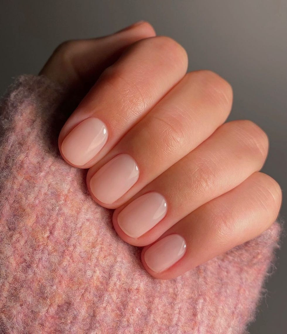 Sheer Milky Pink Short Round Nails Sheer Milky Pink Short Round Nails — Round Nails 2027