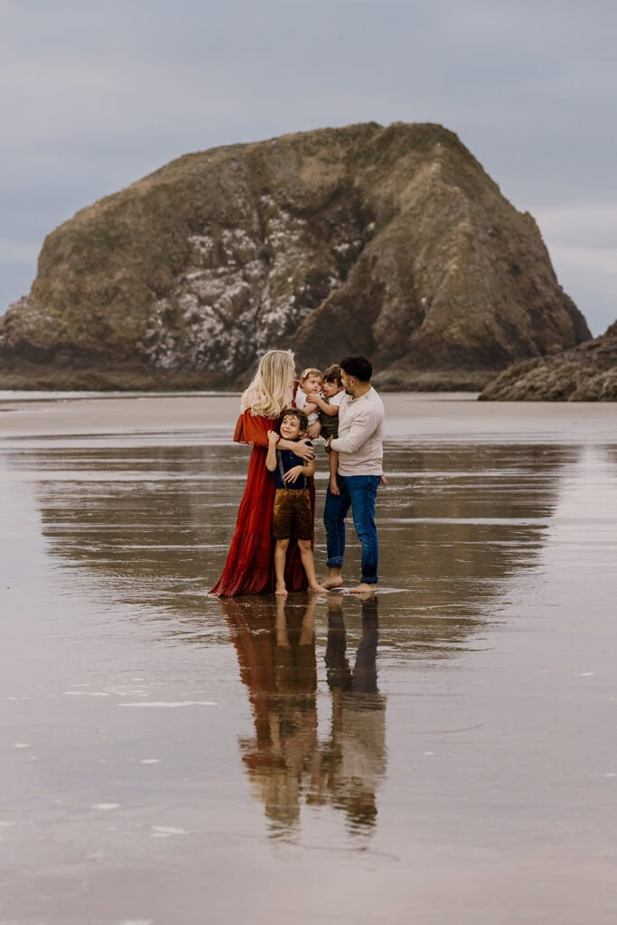 Striking Red Flowing Dress for a Dramatic Beach Family Photo Striking Red Flowing Dress for a Dramatic Beach Family Photo — Family Photo Outfits Beach 2027