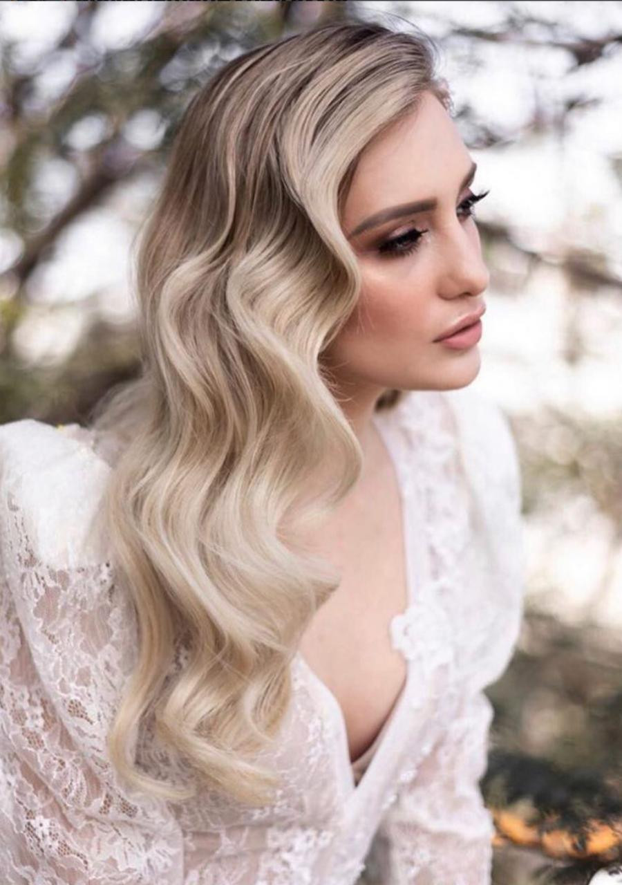 Platinum Hollywood Waves With Dark Roots Platinum Hollywood Waves With Dark Roots — Church Hairstyles 2027