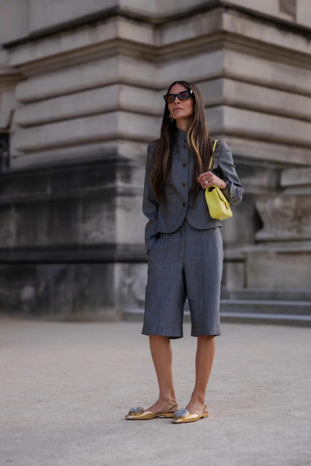 Chic Summer Prep: Grey Checked Blazer with Bermuda Shorts Chic Summer Prep: Grey Checked Blazer with Bermuda Shorts — Spring Outfits 2027 with Blazer