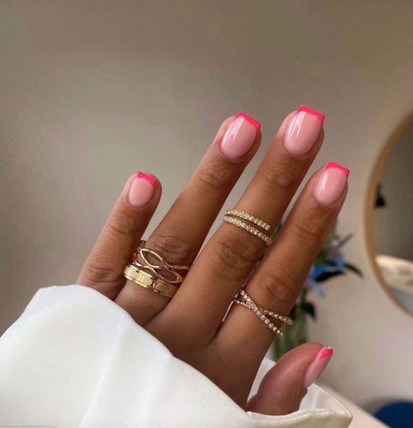 Neon Pink French Tips Neon Pink French Tips — Bright Summer Nails 2027