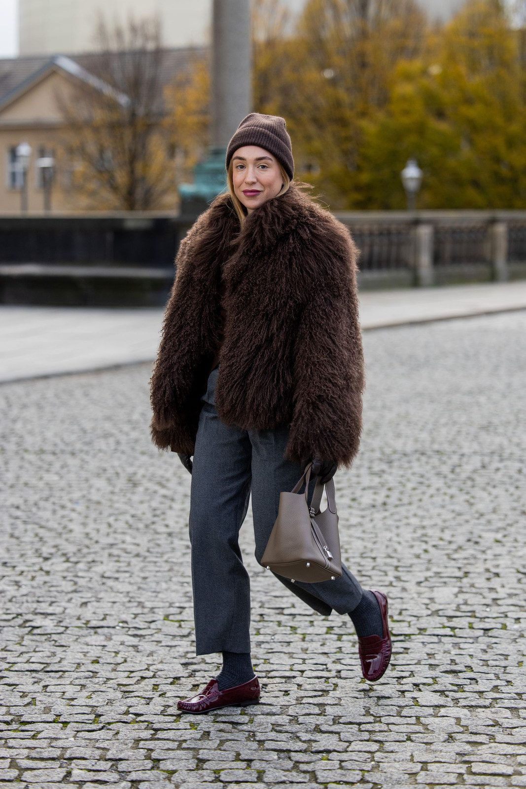 Chic Winter Texture: Shaggy Faux Fur Jacket with Wool Trousers Chic Winter Texture: Shaggy Faux Fur Jacket with Wool Trousers — Winter Family Photo Outfits 2027