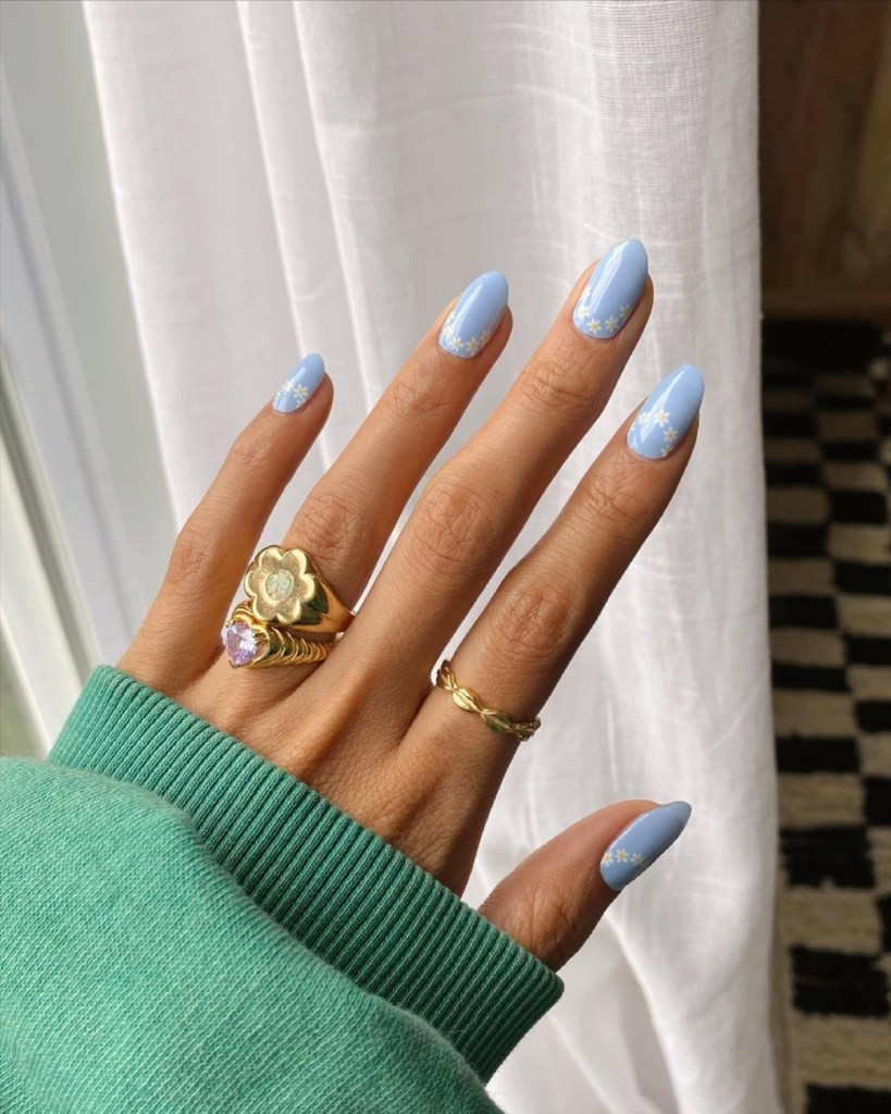 Small White Daisy Motifs Visual Idea — Nail Designs 2027