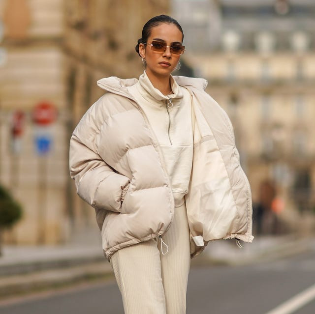 Beige Oversized Puffer with Fleece and Ribbed Trousers Beige Oversized Puffer with Fleece and Ribbed Trousers — Warm Winter Outfits 2027