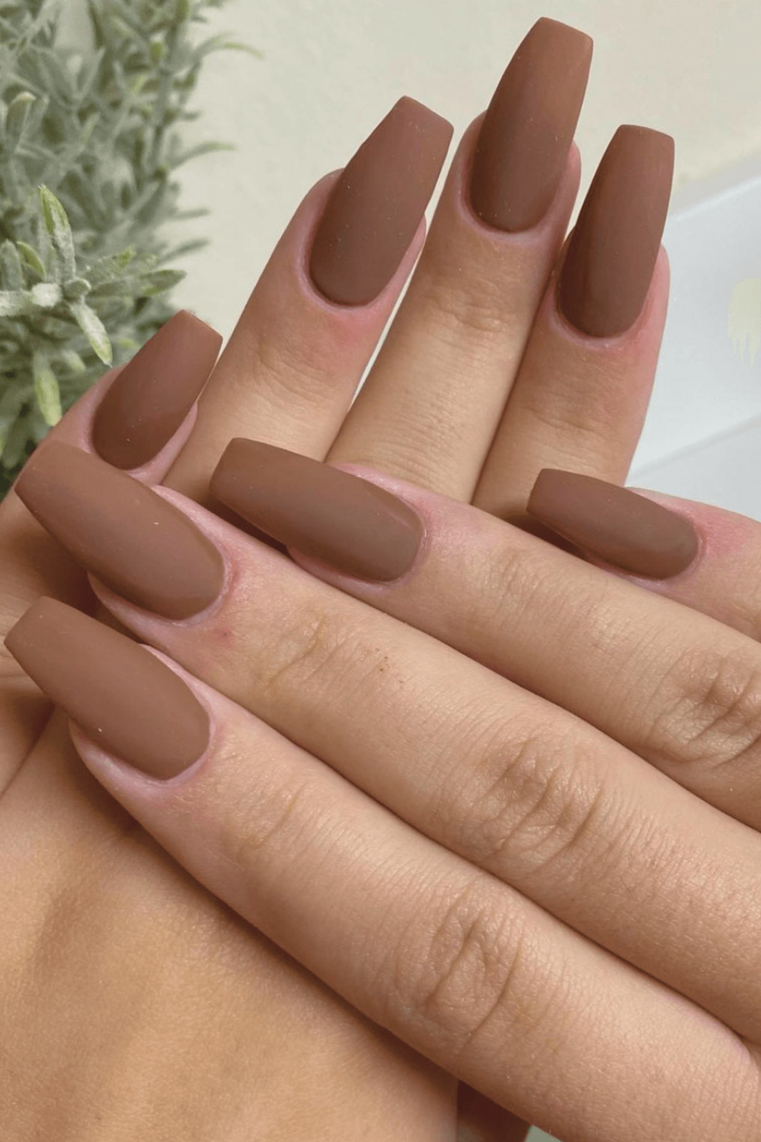 Long Matte Medium Brown Nails Long Matte Medium Brown Nails — Winter Matte Nails 2027