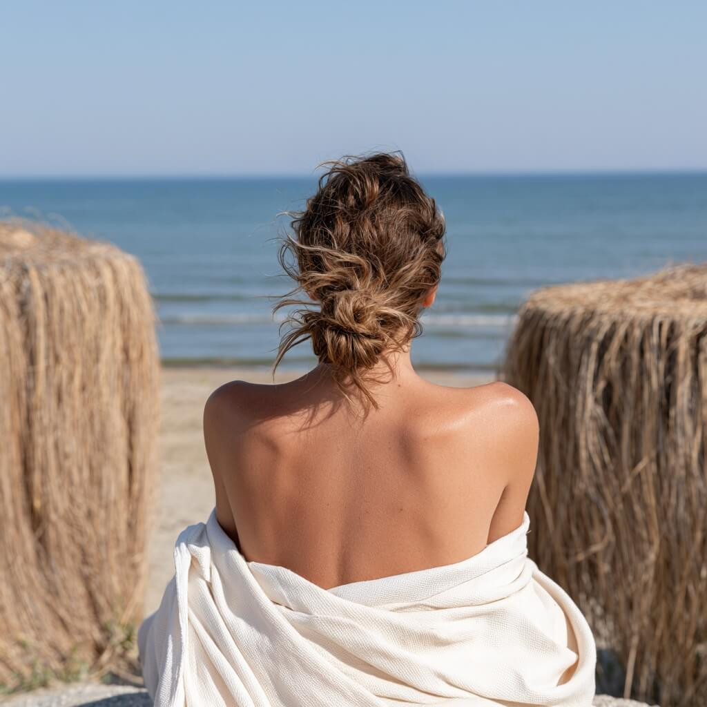Windswept Medium Brown Messy Bun Windswept Medium Brown Messy Bun — Cruise Hairstyles 2027