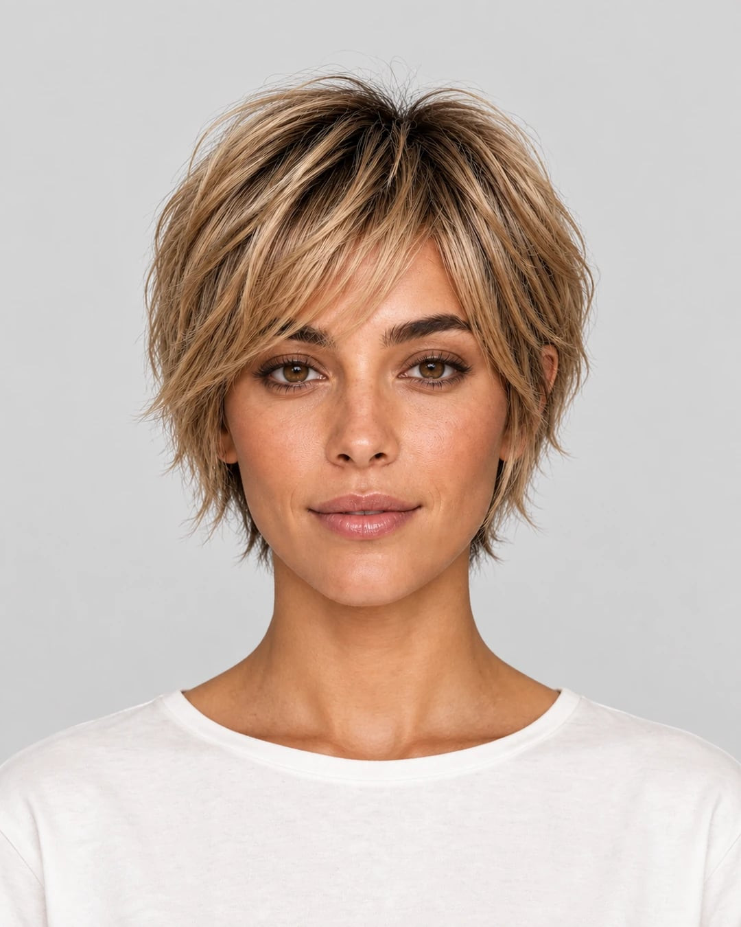 Honey Blonde Feathered Bixie — Bixie Haircut 2027