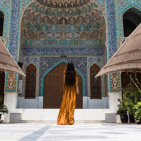 Vibrant Ochre Dress for Architectural Sightseeing Vibrant Ochre Dress for Architectural Sightseeing — Dubai Outfits 2027