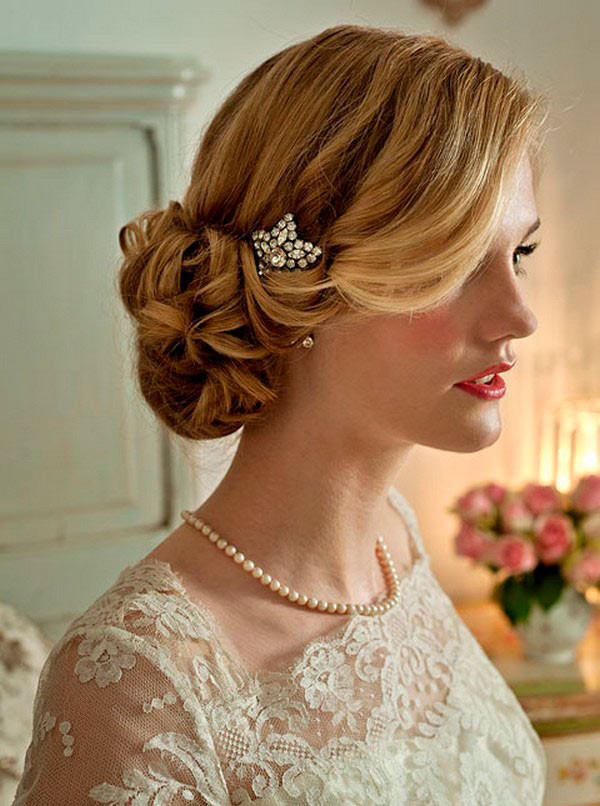 Golden Blonde Rolled Bun — Bridesmaid Hairstyles 2027