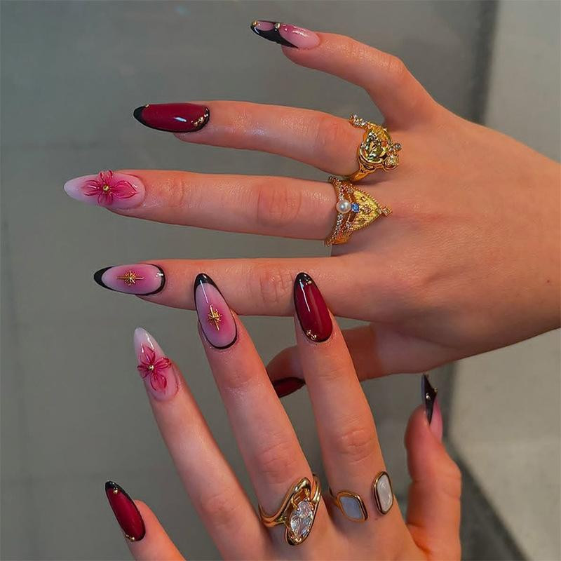 Mixed Design Long Stiletto Almond Nails Mixed Design Long Stiletto Almond Nails — Press On Nails 2027