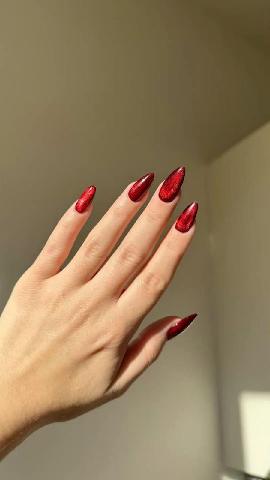 Cat-Eye High Shine Visual Idea Cat-Eye High Shine Visual Idea — Nails 2027 for Red Dress
