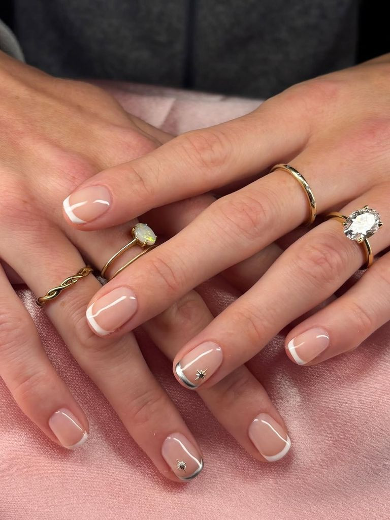 Both Hands Visual Idea — Short Wedding Nails 2027
