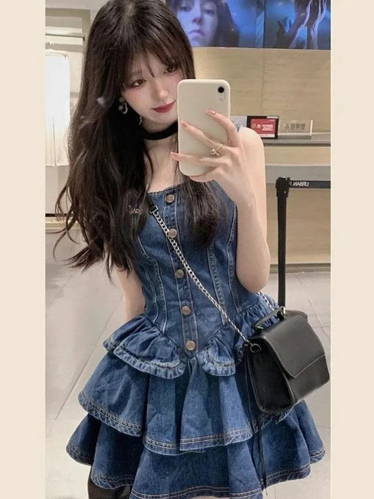 Denim Mini Dress with Ruffles: Casual Charm Denim Mini Dress with Ruffles: Casual Charm — Urban Outfitters Outfits 2027