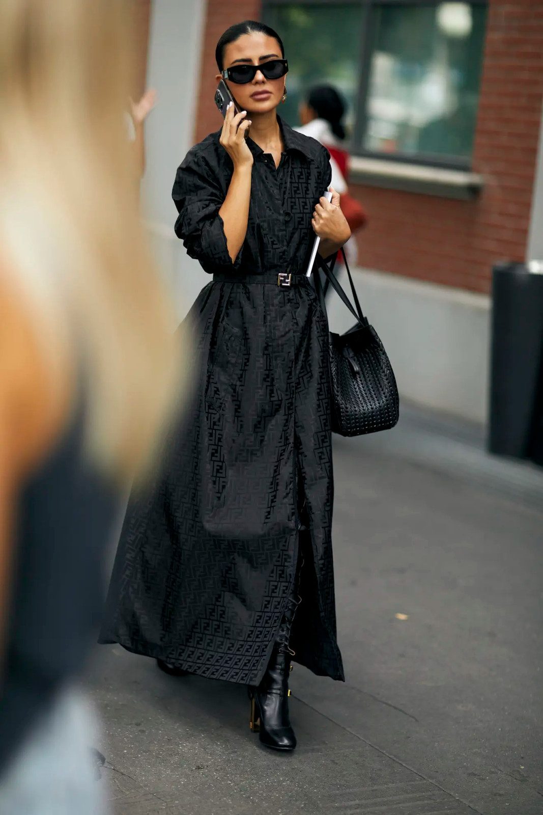 Street Style Outfit Idea Street Style Outfit Idea — Dress 2027 with Knee High Boots Outfit