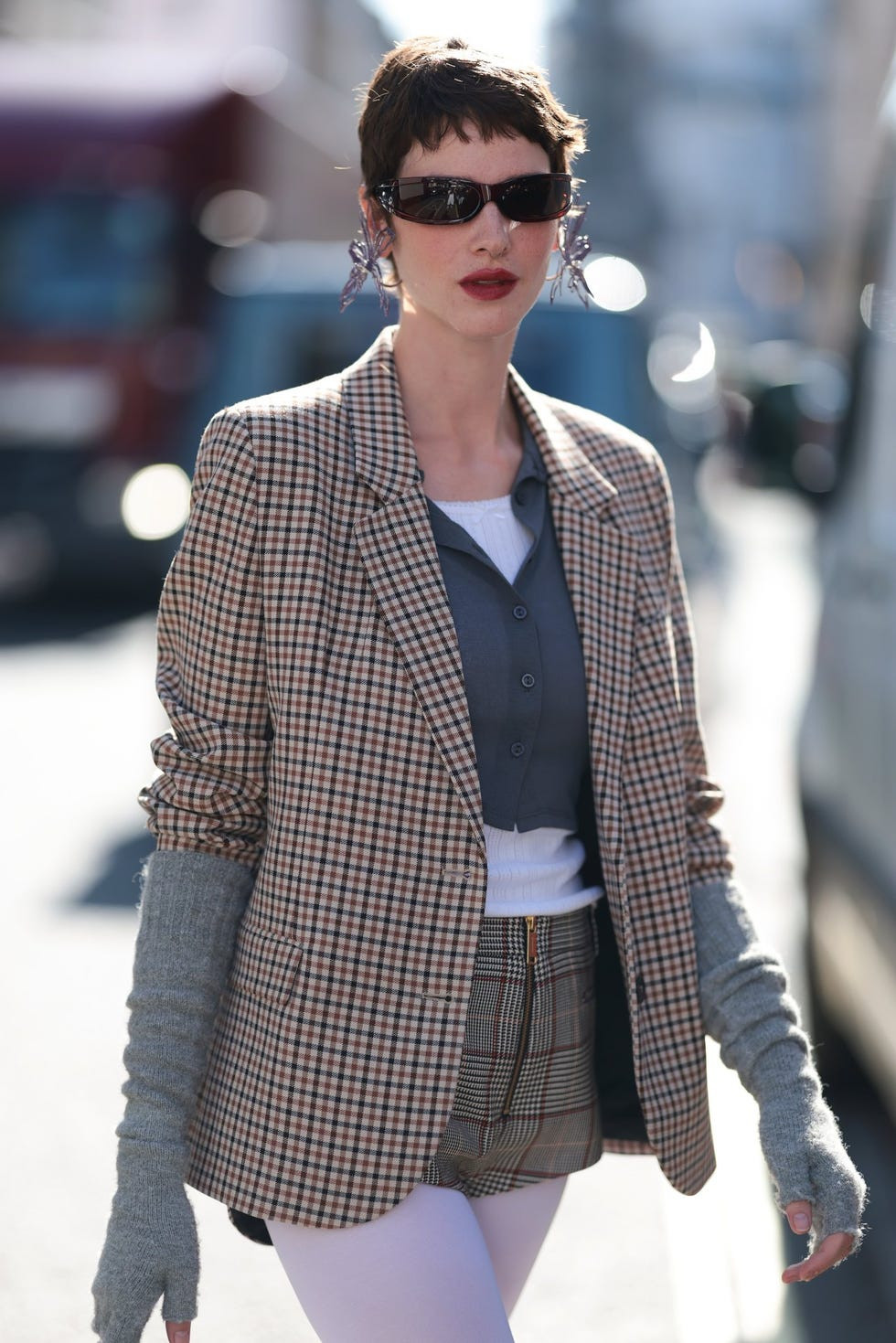 Textured Layers: Plaid Blazer with Vest and Shorts Textured Layers: Plaid Blazer with Vest and Shorts — Plaid Outfits 2027