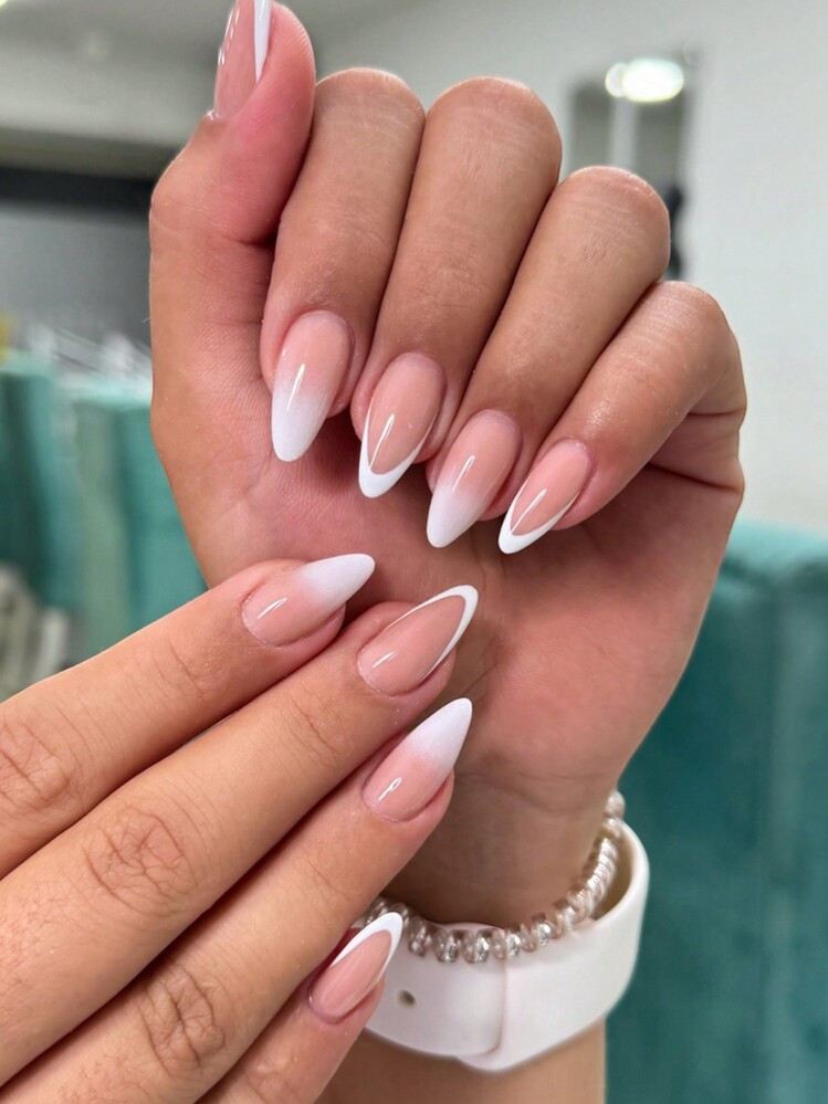 French Tip Visual Idea French Tip Visual Idea — Almond Press On Nails 2027