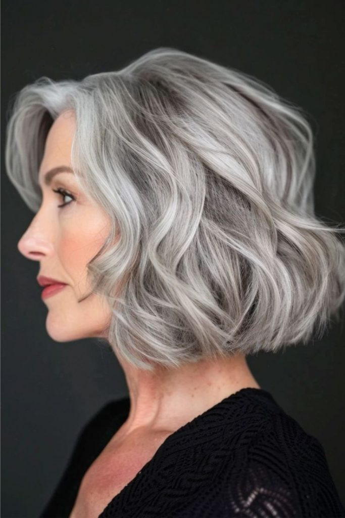 Voluminous Wavy Collarbone Bob Voluminous Wavy Collarbone Bob — Bob 2027 for Gray Hair