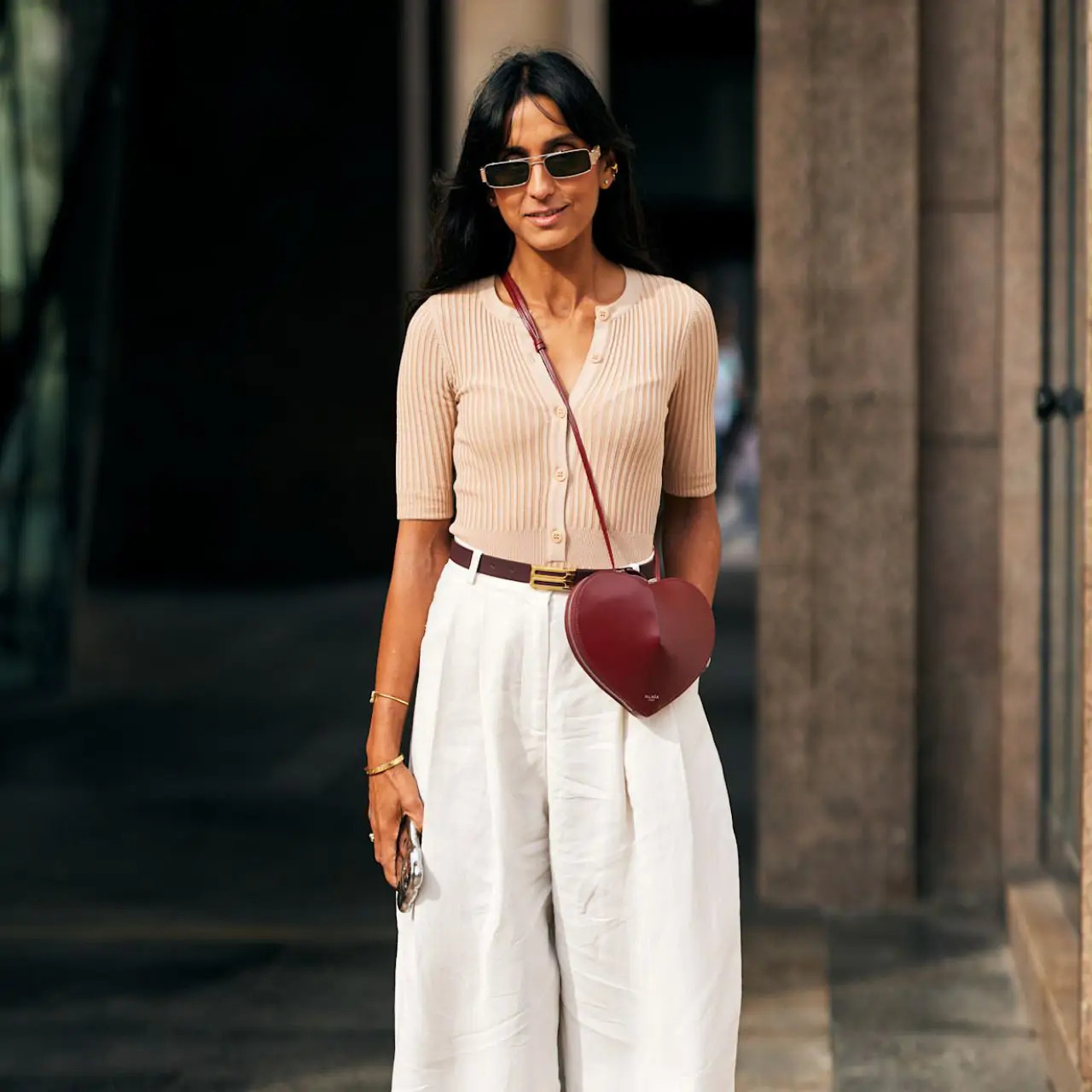 Cream Linen Trousers with Burgundy Accessories Cream Linen Trousers with Burgundy Accessories — Spring Trouser Outfits 2027