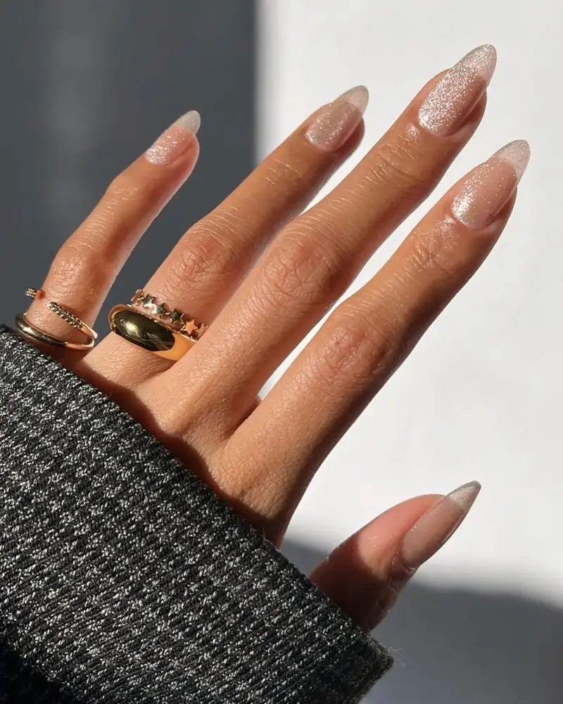 Sheer Nude Shimmer Almond Nails Sheer Nude Shimmer Almond Nails — Press On Nails 2027