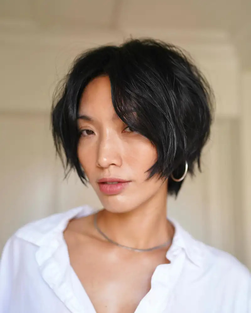 Edgy Black Bixie No Bangs — Bixie Haircut 2027