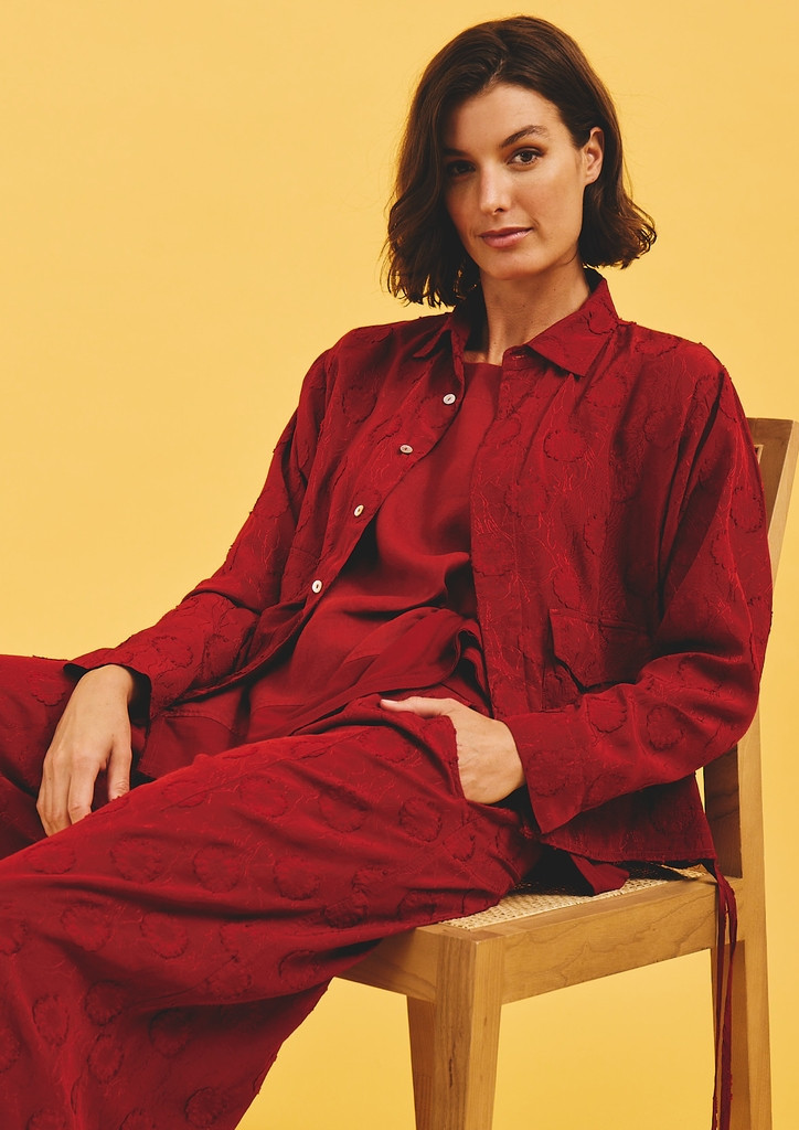 Monochromatic Red Set for Textured Casual Style Monochromatic Red Set for Textured Casual Style — Australia Outfits 2027