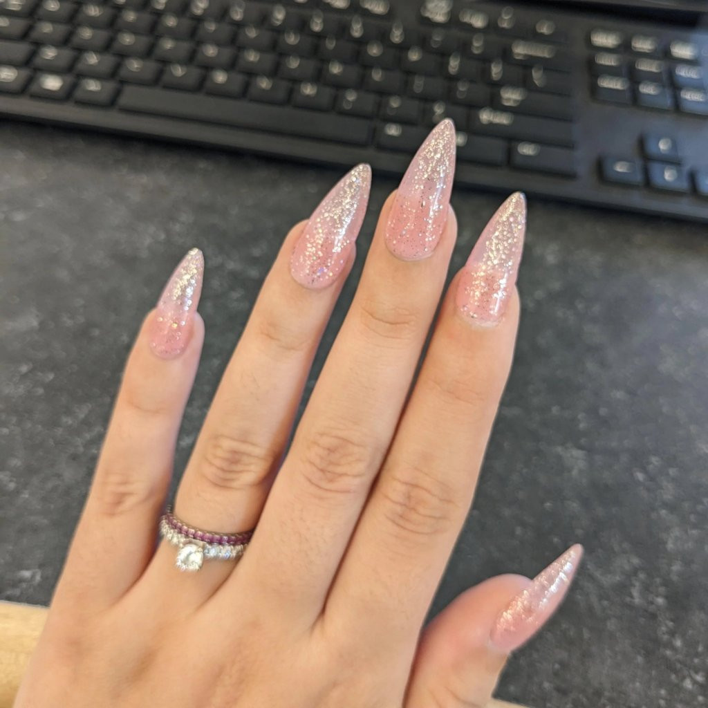 Glitter Gradient Long Stiletto Nails — Nail Shapes 2027