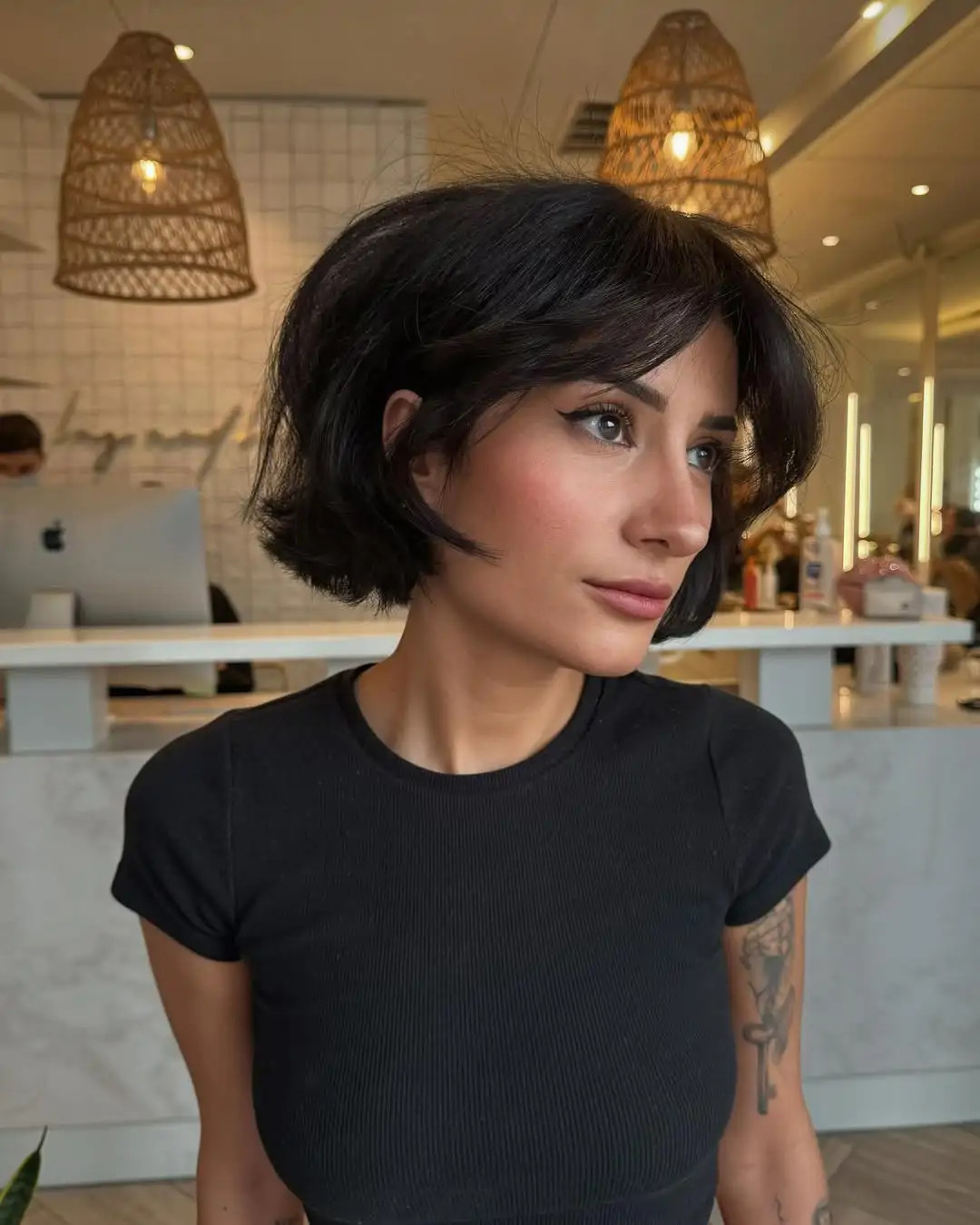 Textured Bob With Wispy Bangs Textured Bob With Wispy Bangs — Chin Length Bob 2027