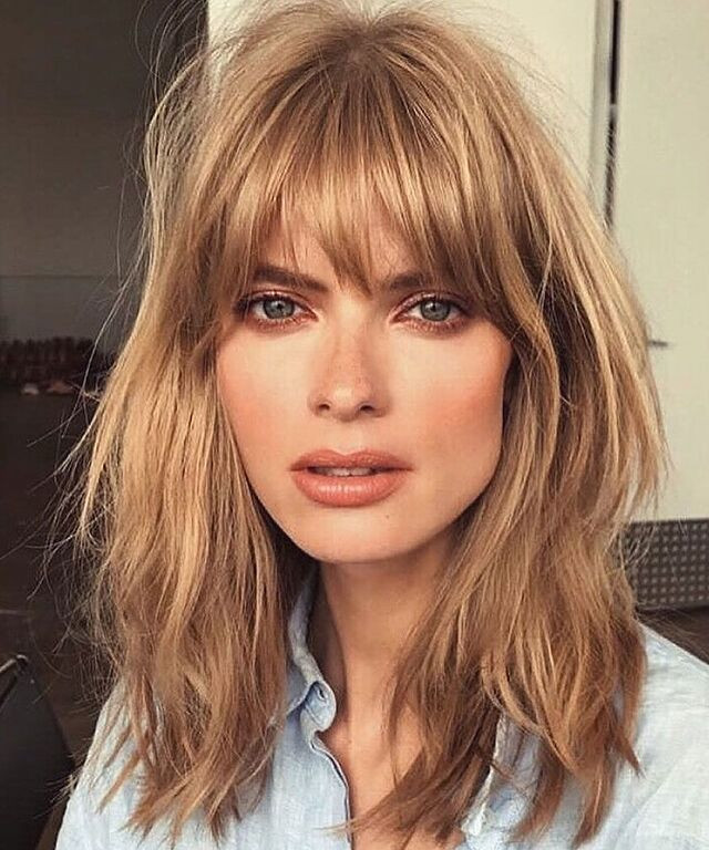 Choppy Shag with Medium Blonde Balayage Choppy Shag with Medium Blonde Balayage — Balayage Bangs 2027