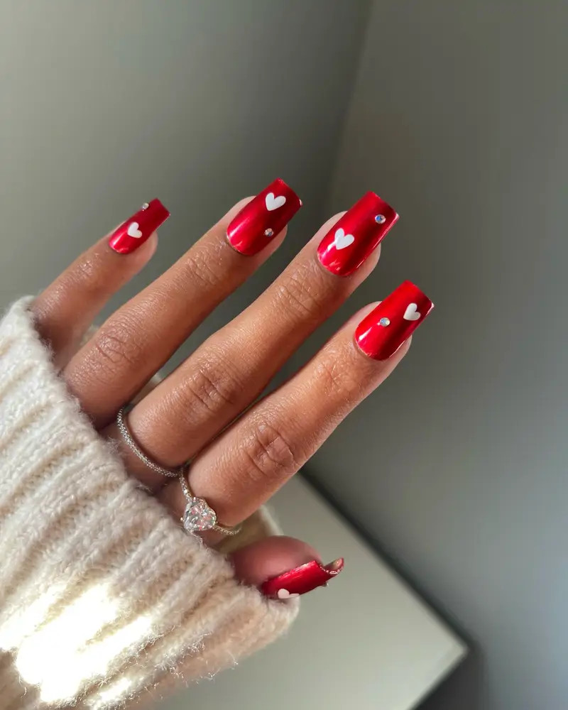 Glossy Metallic Visual Idea Glossy Metallic Visual Idea — Heart Nails 2027