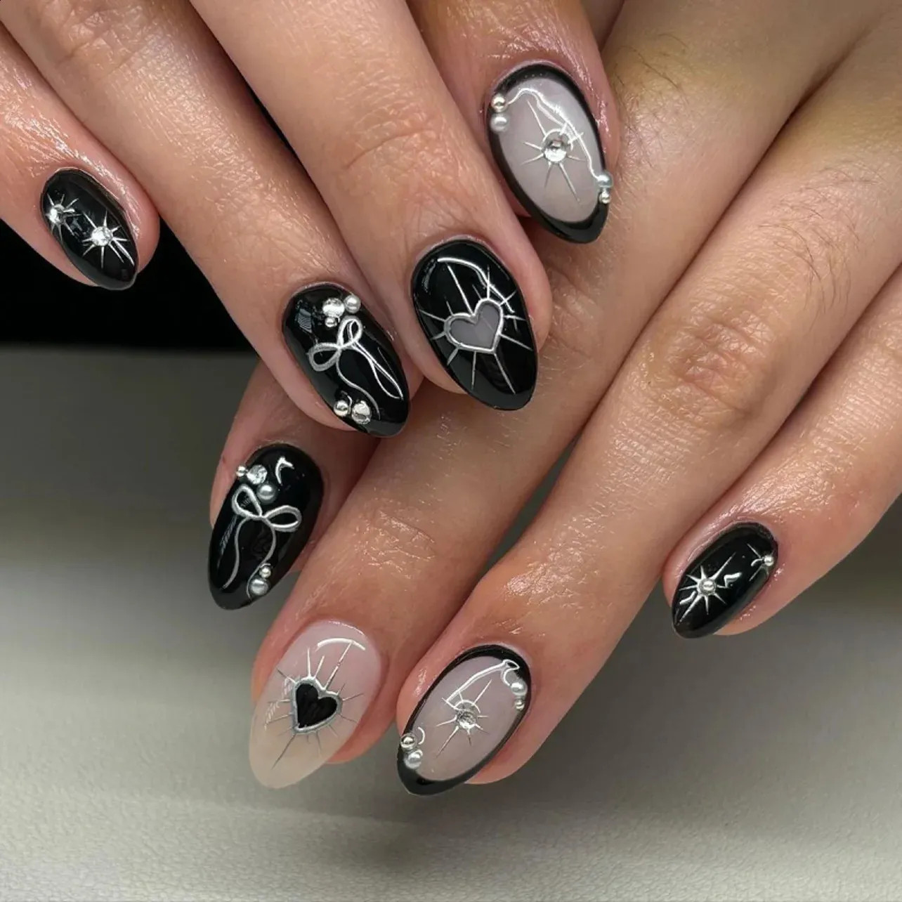 Glossy Metallic Accents Visual Idea Glossy Metallic Accents Visual Idea — Black Nails 2027