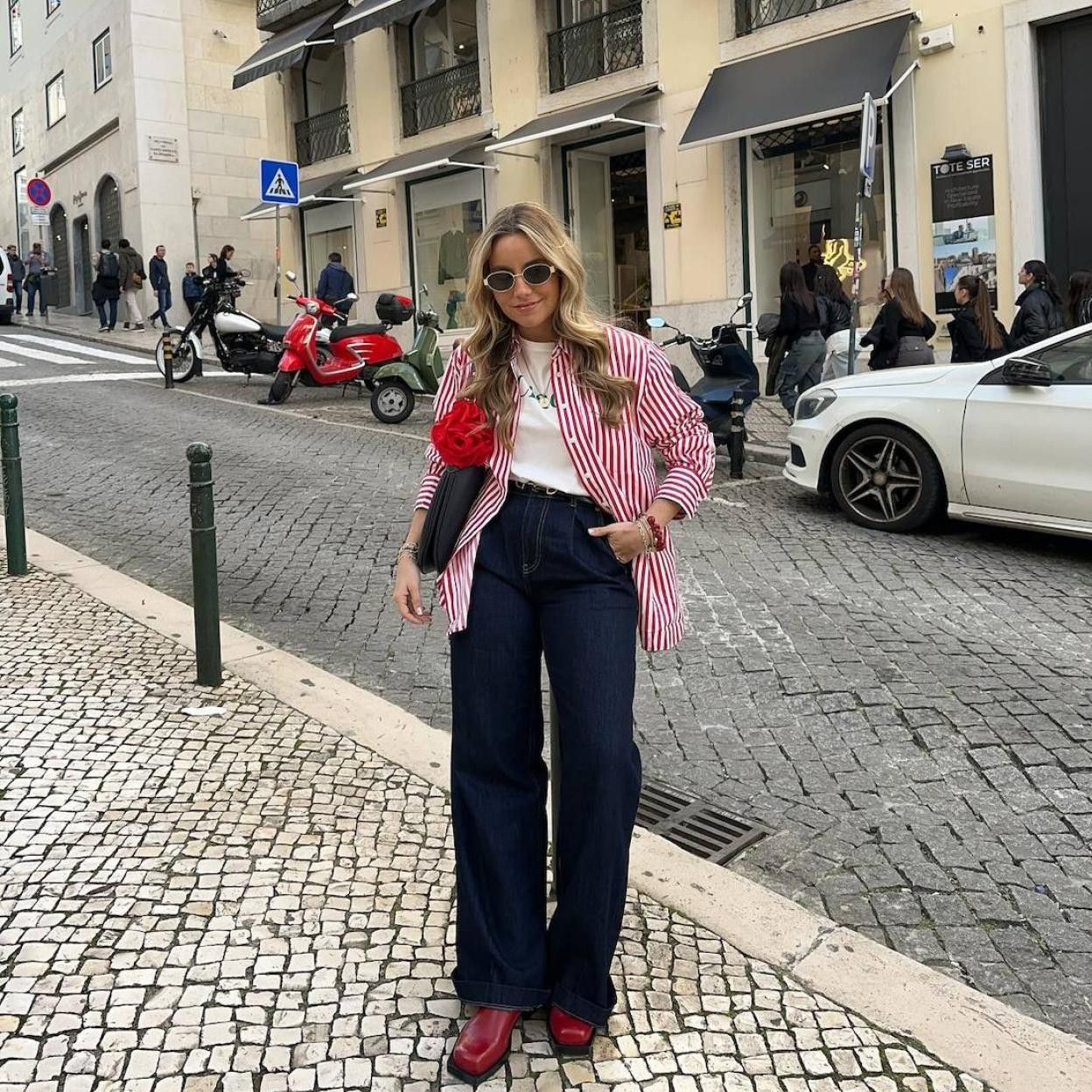 Red Square-Toe Boots Outfit Idea — Red Valentines Outfits 2027