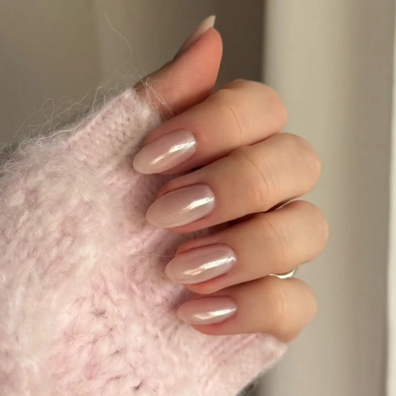 Pearlescent Shimmer Pale Pink Nails Pearlescent Shimmer Pale Pink Nails — Nude Nails 2027