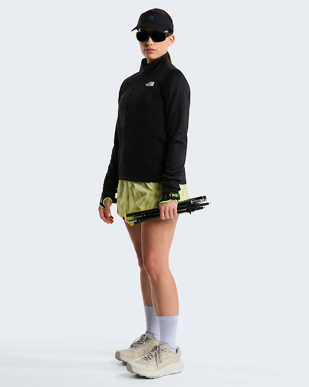 Black Fleece Jacket with Bright Athletic Shorts Black Fleece Jacket with Bright Athletic Shorts — Fleece Outfits 2027