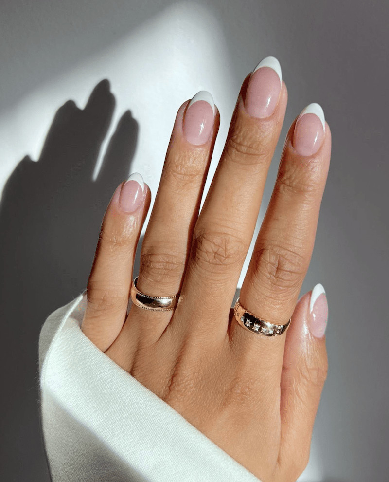 Crisp White French Medium Squares — French Tip Nails 2027