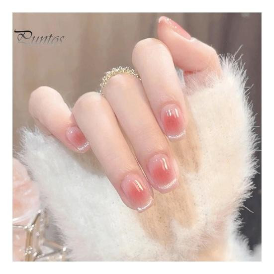 Visual Idea — Short Square Nails With A Sheer — Prom Press On Nails 2027