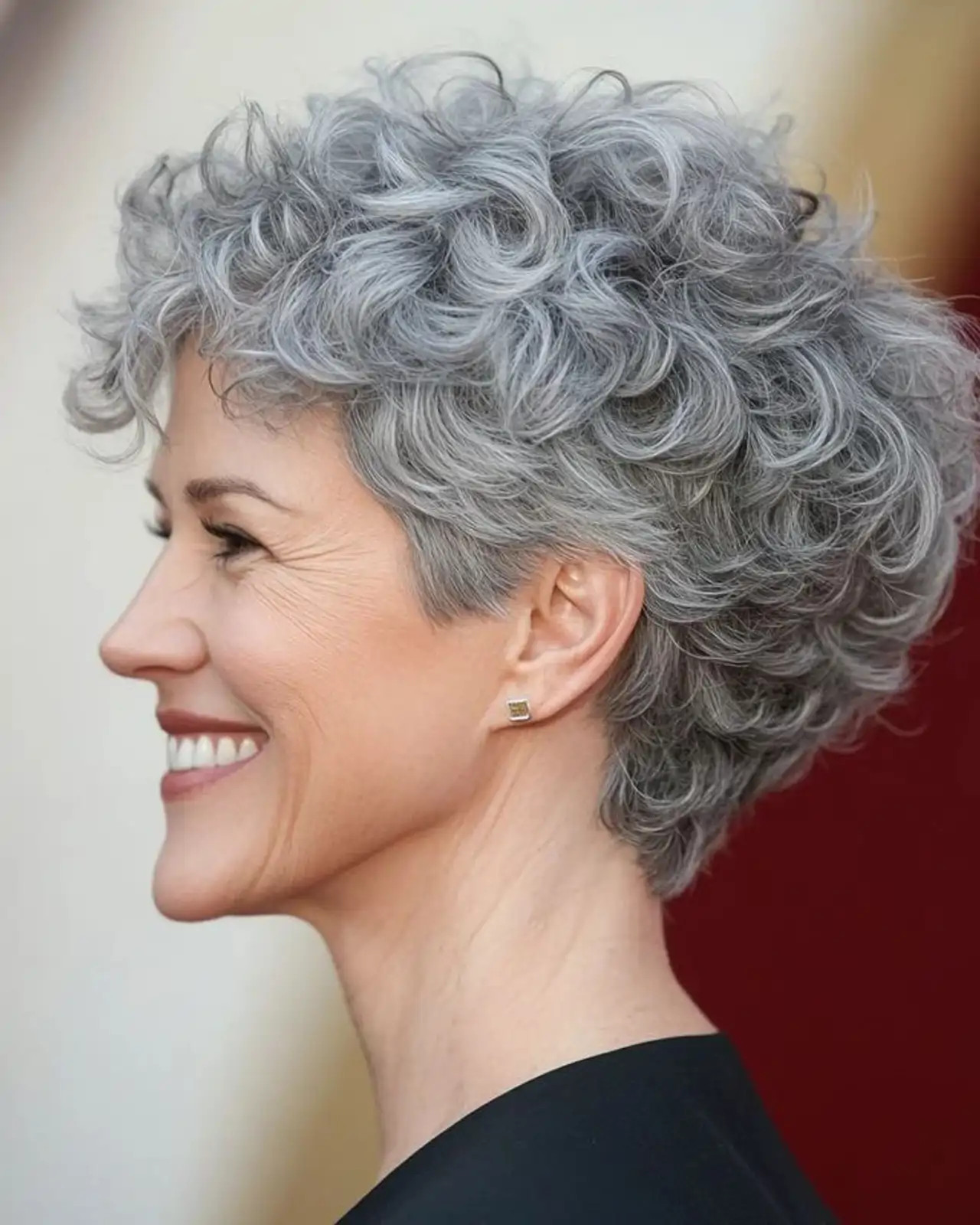 Ear-Length Silver Curls With Defined Shape Ear-Length Silver Curls With Defined Shape — Hairstyles 2027 for Women Over 60