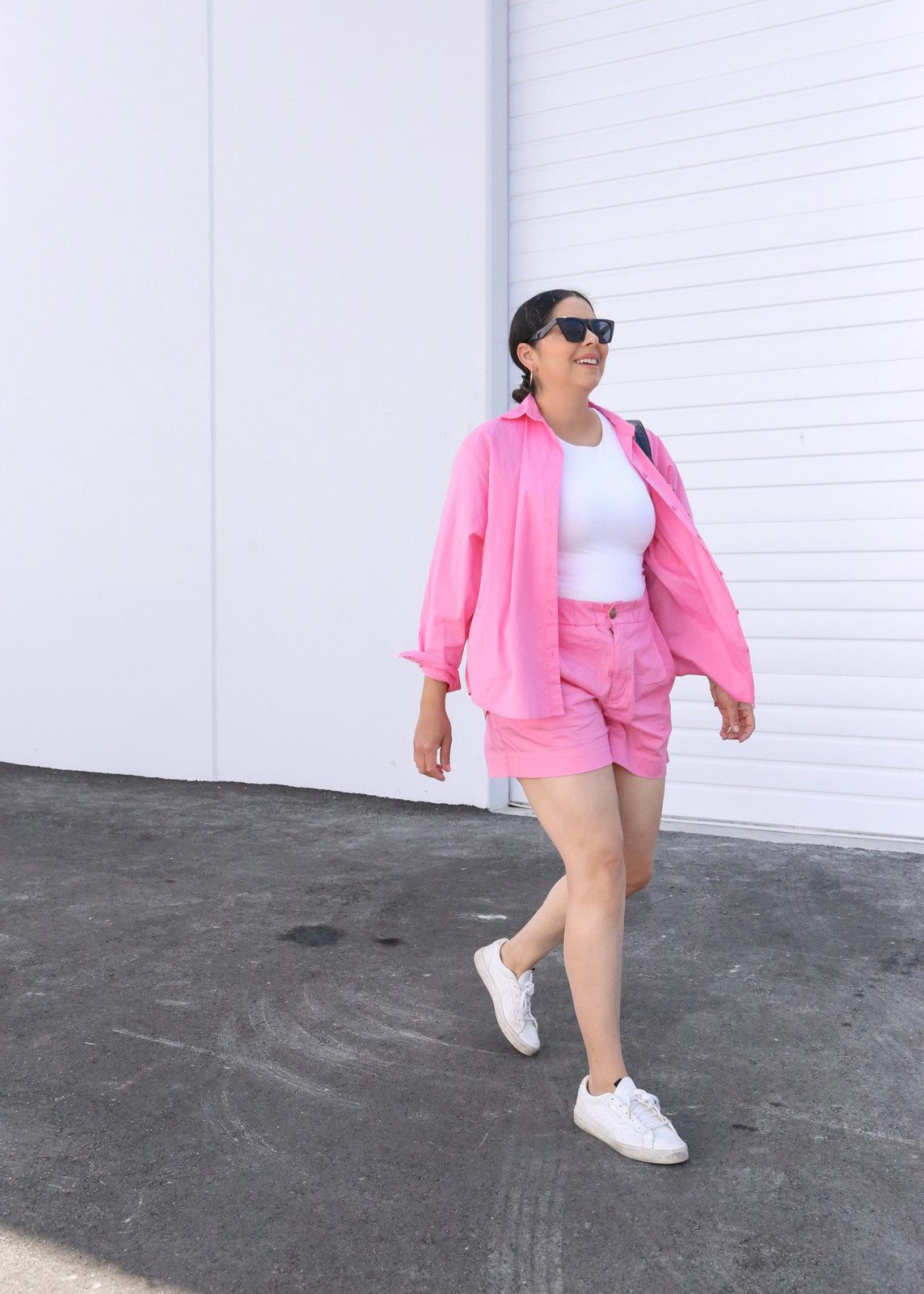 Pink Linen-Like Shorts Set for Casual Summer Comfort Pink Linen-Like Shorts Set for Casual Summer Comfort — Colorful Summer Outfits 2027