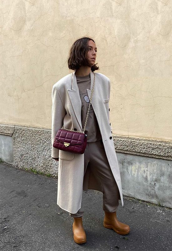Casual Beige Layers: Wool Coat, T-shirt, and Relaxed Trousers — Vanilla Girl Outfits 2027
