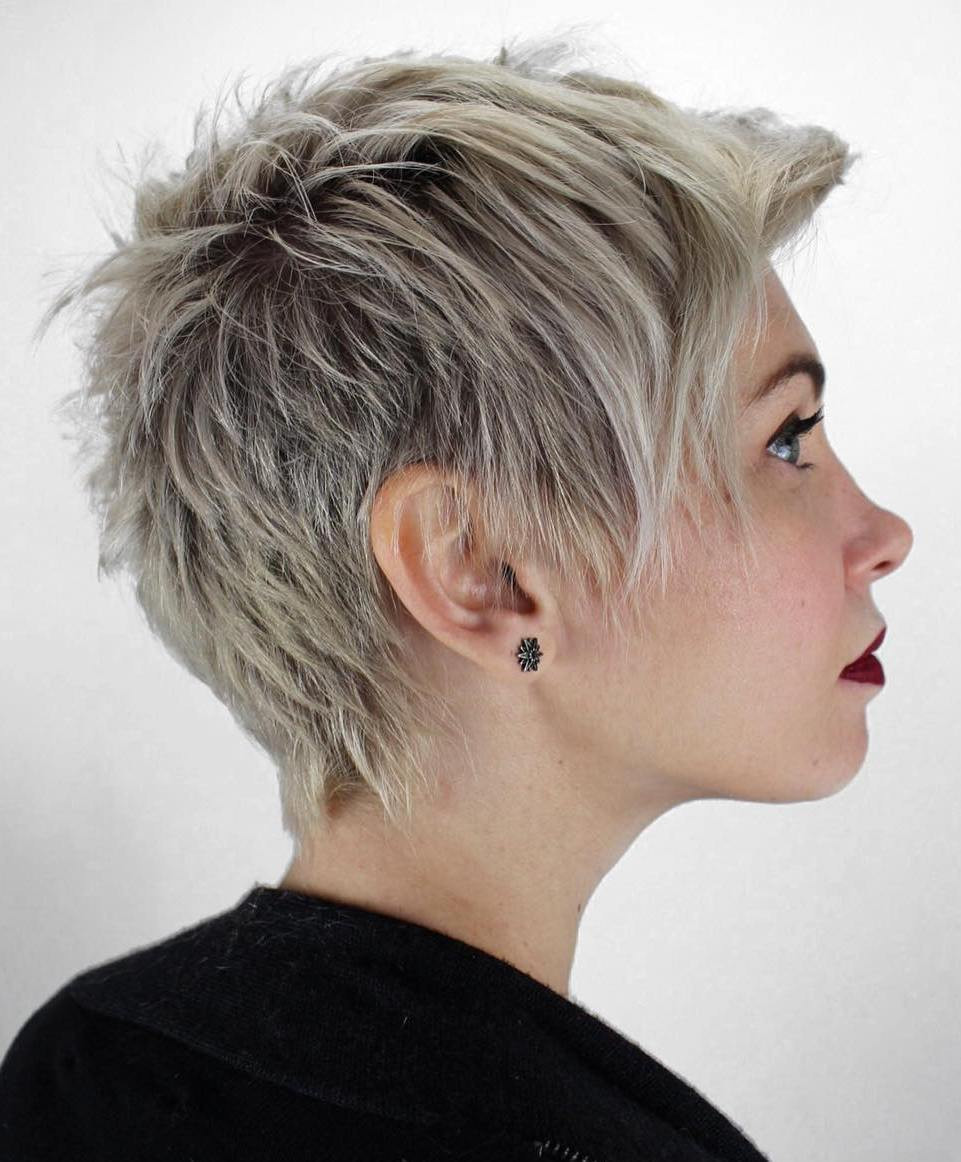 Choppy Ash Blonde Pixie with Volume Choppy Ash Blonde Pixie with Volume — Soft Pixie 2027