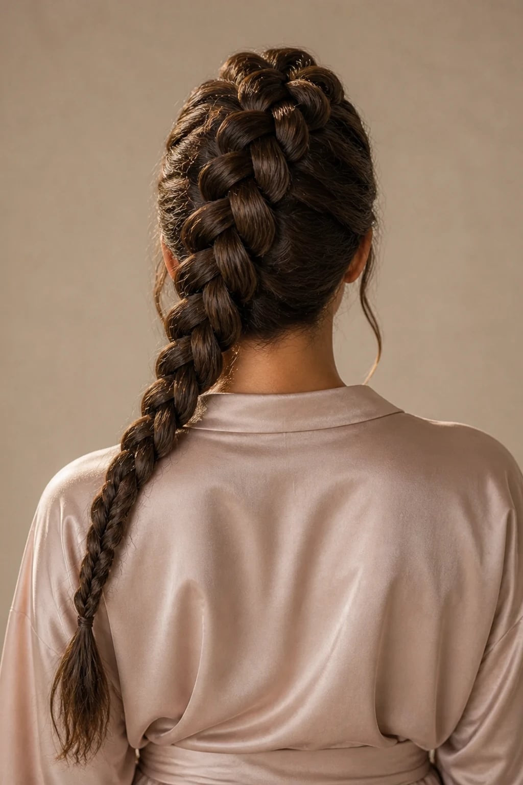 Textured Dark Brown Dutch Braid Textured Dark Brown Dutch Braid — French Braid 2027