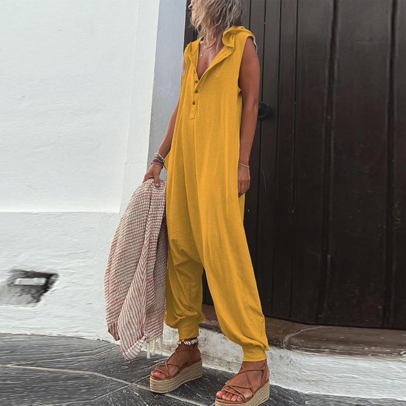 Hooded Jumpsuit with Cuffed Legs for Casual Comfort — Summer Jumpsuit Outfits 2027