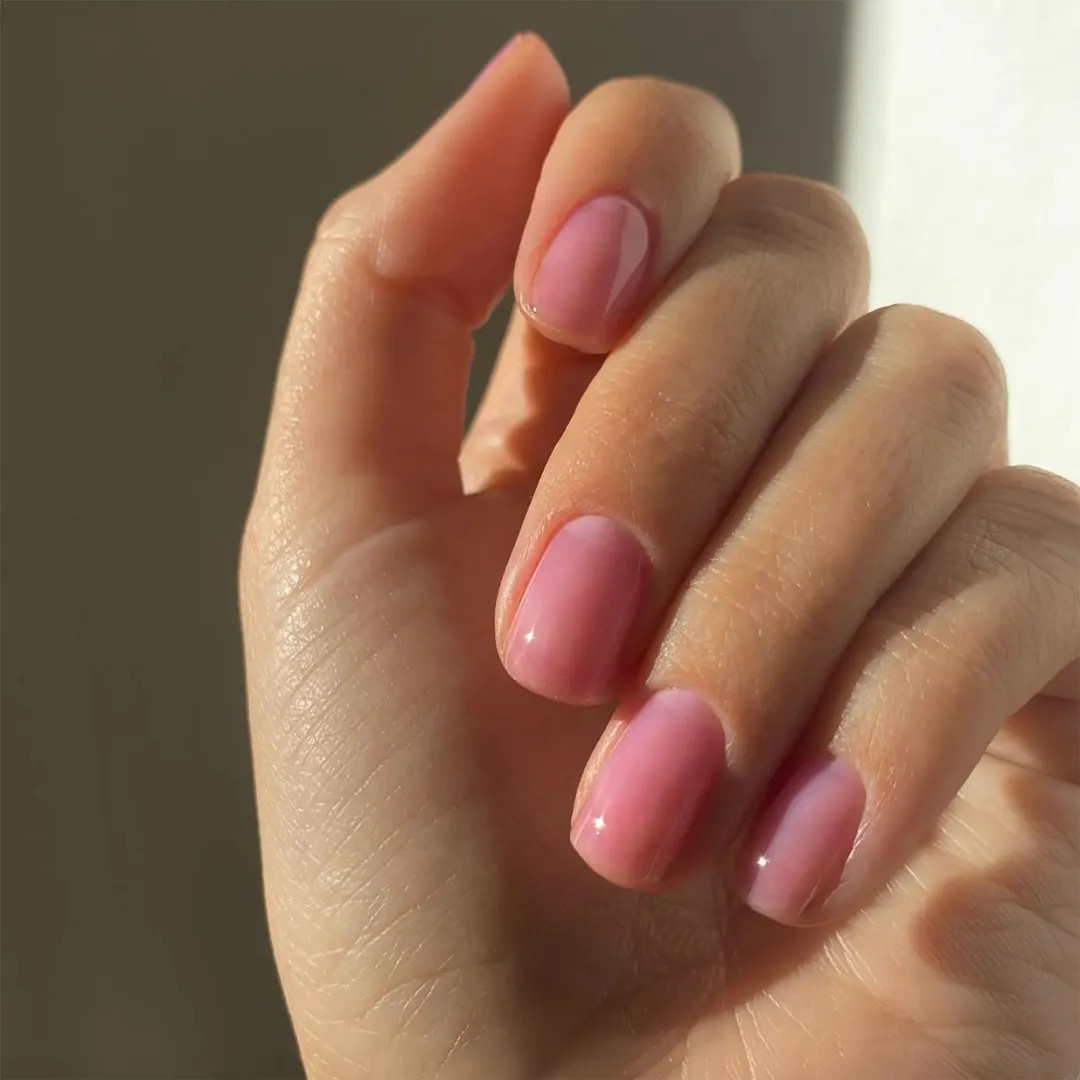 Sheer Milky Pink Short Square Nails Sheer Milky Pink Short Square Nails — Winter Pink Nails 2027