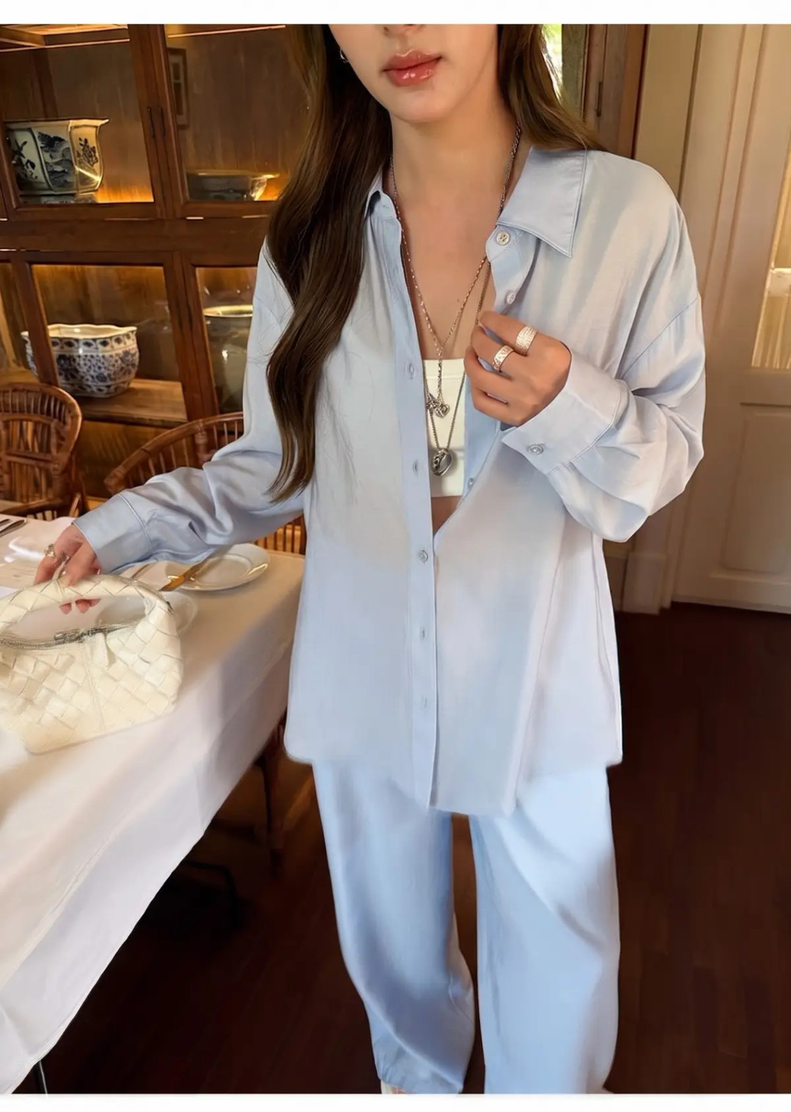 Oversized Light Blue Shirt for Casual Chic Oversized Light Blue Shirt for Casual Chic — Sky Blue Outfits 2027