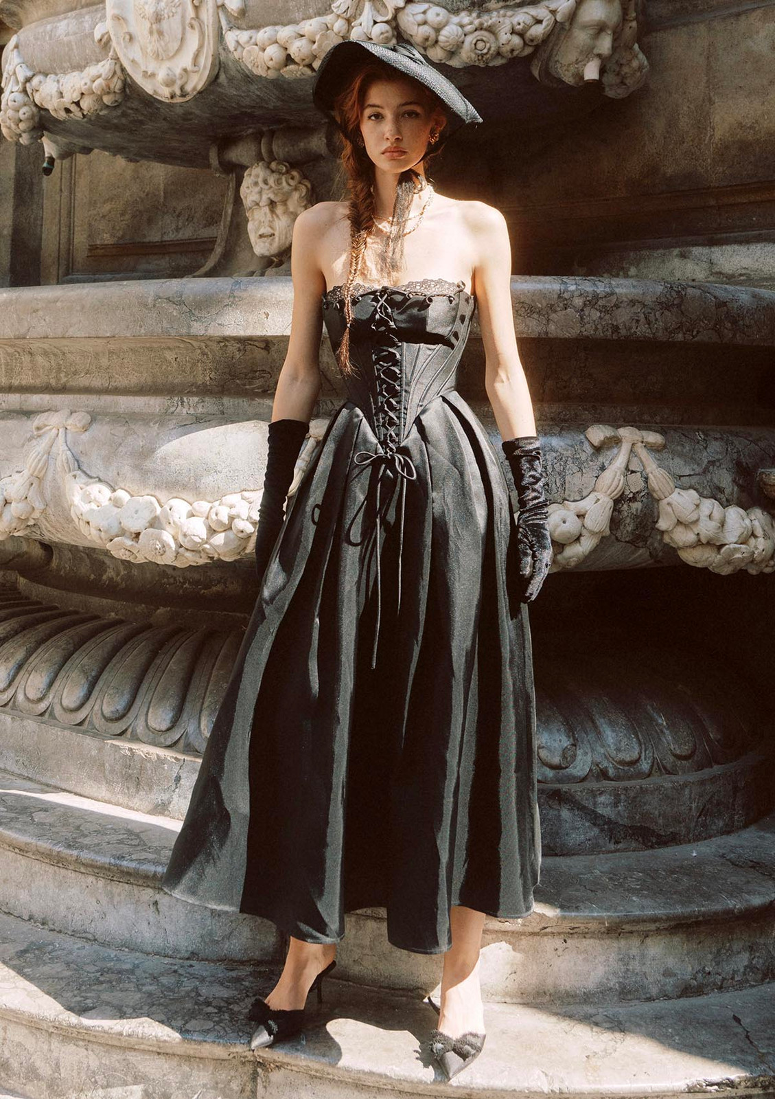 Dramatic Black Satin Corset Dress Styling: Layering Dramatic Black Satin Corset Dress Styling: Layering — Corset Dress Outfits 2027