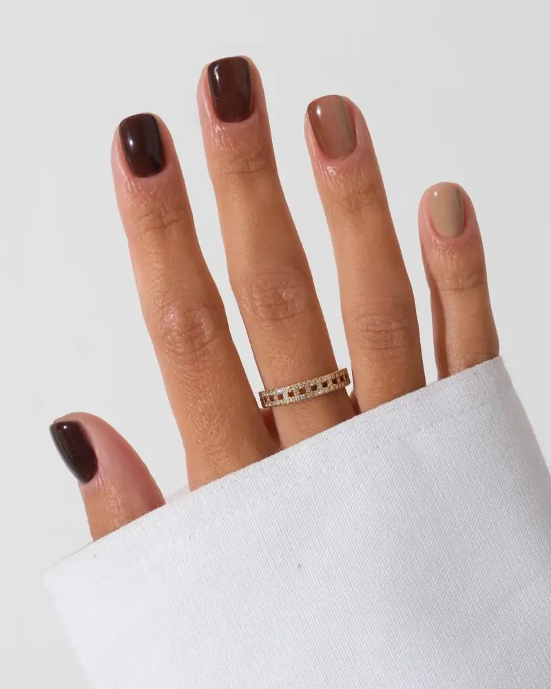 Gradient Brown Shades Square Nails Gradient Brown Shades Square Nails — Square Nails 2027