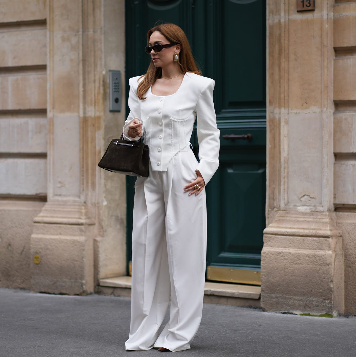Chic White Wide-Leg Trousers with a Pink Blazer for Spring Chic White Wide-Leg Trousers with a Pink Blazer for Spring — Spring Trouser Outfits 2027