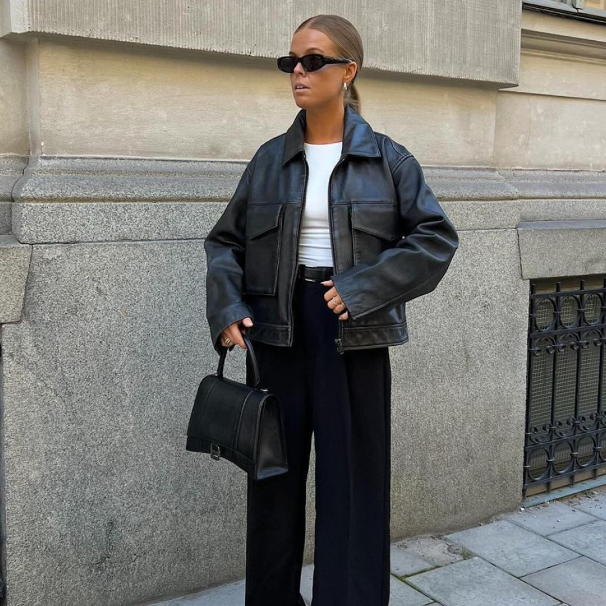 Leather Cotton Wool Outfit Idea Leather Cotton Wool Outfit Idea — Fall Leather Jacket Outfits 2026